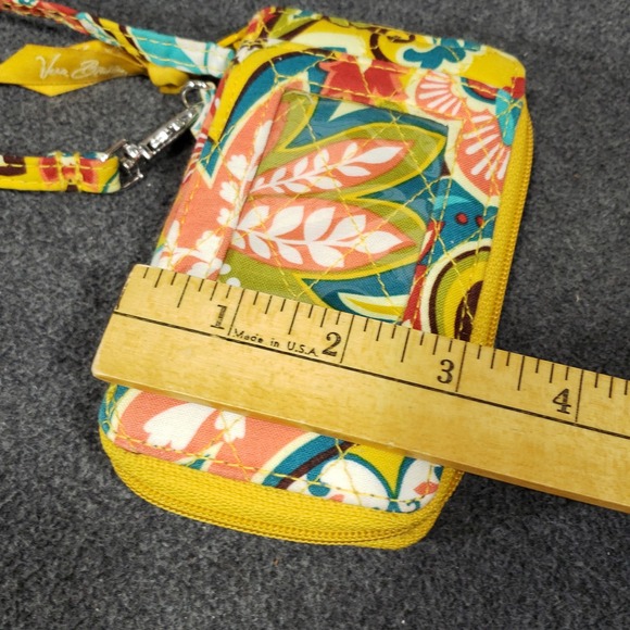 Vera Bradley Wristlet Quilted Zip Around Wallet ID Window Provencal Yellow - Picture 8 of 8